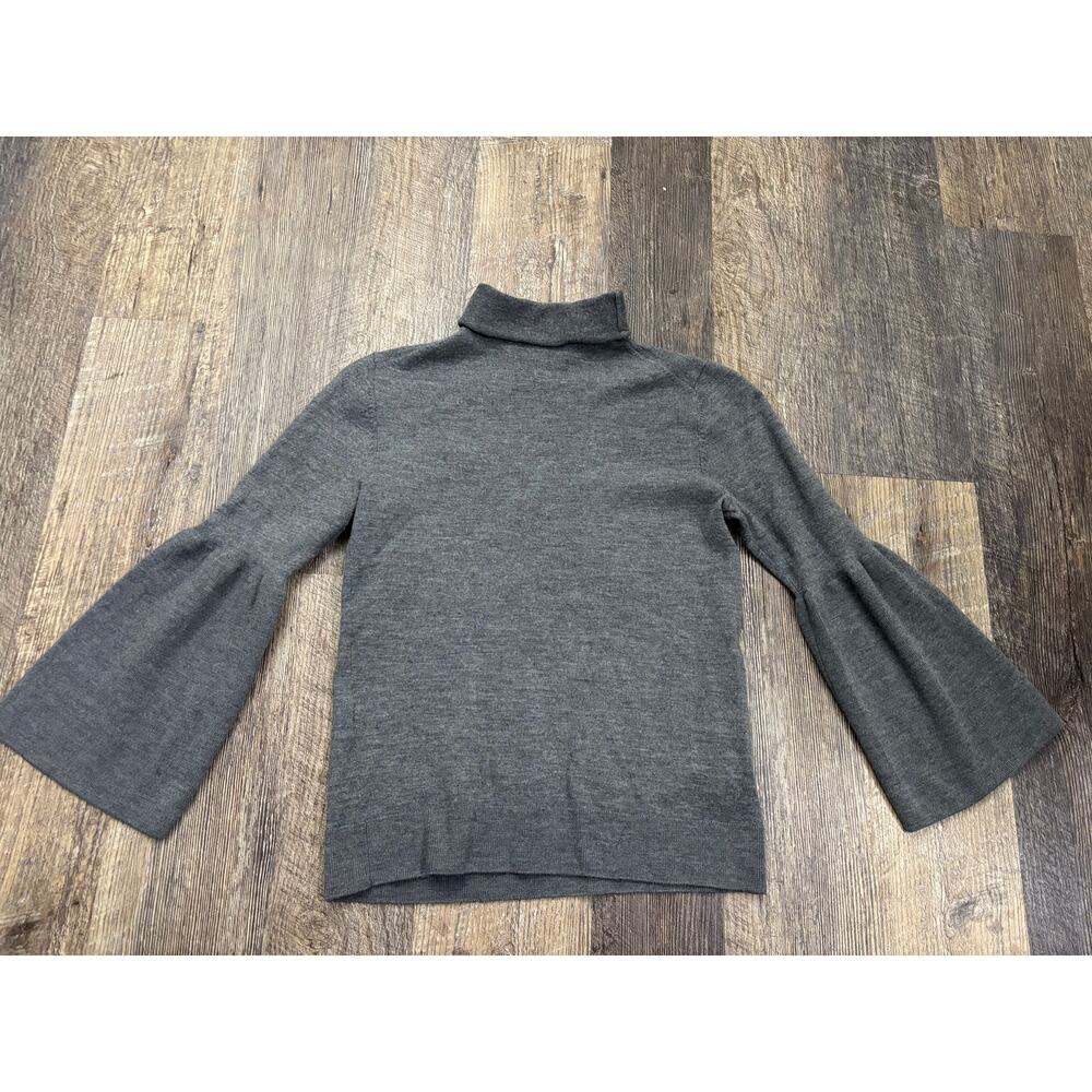 Ann Taylor Womens Gray Wool Blend Bell Sleeve Turtleneck Sweater Size XS - Picture 5 of 6